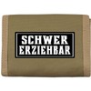 Spaß Kostet Purse with Sew-On Sayings, Hard to Educate, olive