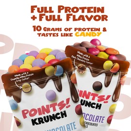 POINTS! KRUNCH Milk + Dark Chocolate High Protein Snack, 10g of Protein, Coated Candy Shell with a Crispy Whey Center, Healthy Protein Packed Candy, No Artificial Additives, Created by Hummii Snacks (Variety Pack, 20 Pack, 1.5oz each)