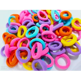 Mini Hair Ties for Girls and Women, 100 Pieces, Assorted Colors (Light)