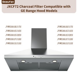 Beaufan 4 Pack JXCF72 Filter Replacement for GE Range Hoods JVW5301BJ1TS, JVW5301EJ1ES, JVW5301EJ2ES, JVW5301FJ1DS, JVW5301SJ1SS, JVW5361BJ1TS, JVW5361EJ1ES, JVW5361EJ2ES, JVW5361FJ1DS, JVW5361SJ1SS