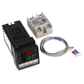 BE-TOOL Digital Temperature Controller Kits, REX-C100 PID Temperature Controller + 40A SSR + K Thermocouple for Industrial Equipment (Fits RT100)