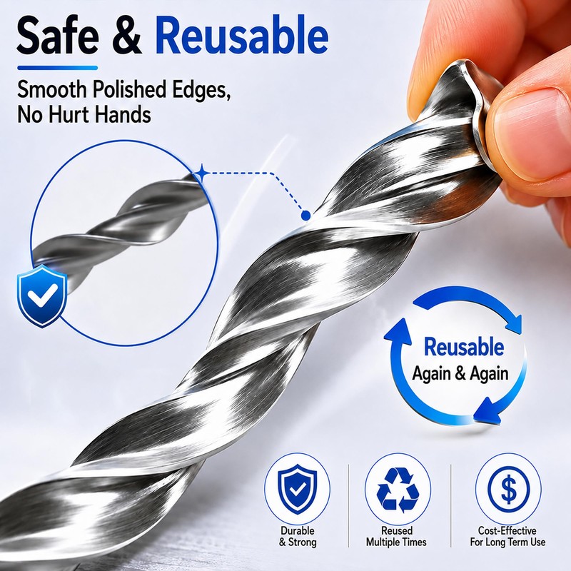 25 Pack Helical Wall Ties, 16" x 1/4" Stainless Steel