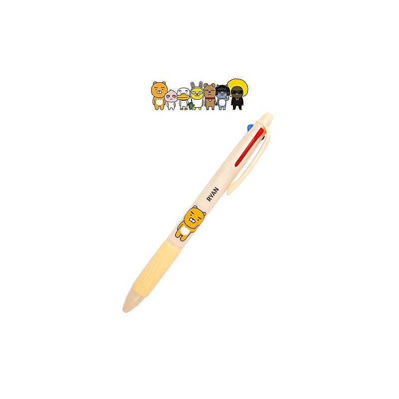 Kakaotalk Kakao Friends 3-in-1 0.7mm Multicolor 3-Colors Ballpoint Pen with