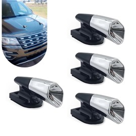 Downhill Car Deer Whistle Repellent, ABS Deer Whistle Warning Device, Ultrasonic Animal Alarm Accessory, Universal Safety Aid Accessory for Most Cars (Silver)