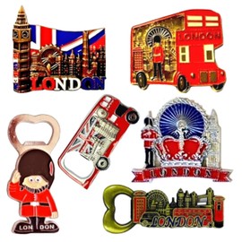 England London Icons Set of 6 Bottle Opener Magnets London Souvenir Fridge Magnets