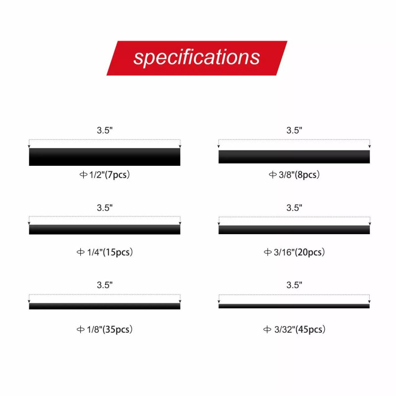 Nilight 130 Pack Dual Wall Adhesive Heat Shrink Tubing Electrical