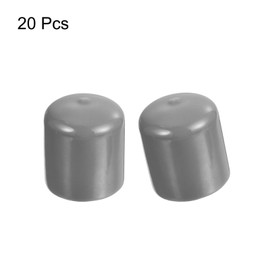 sourcing map 20pcs Rubber End Caps Protective Caps 27mm ID Vinyl PVC Round Tube Bolt Cap Cover Screw Thread Protectors, Light Grey