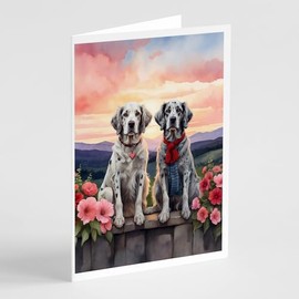 Caroline's Treasures DAC4640GCA7P English Setter Two Hearts Greeting Cards Pack of 8 Blank Cards with Envelopes Whimsical A7 Size 5x7 Blank Note Cards