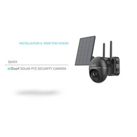 ieGeek Outdoor Solar WiFi Security Camera 360° PTZ Wireless Battery CCTV IR Cam