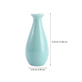 Ceramic Small Vase, Decorative Desktop Vases Modern Home Decor Vase Simple Bottle for Home Office Decor (Blue) Wedding Table Decor