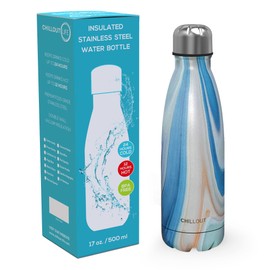 CHILLOUT LIFE Stainless Steel Water Bottle: 17 oz Double Wall Insulated Cola Bottle Shape for Cold and Warm Drinks, BPA Free Metal Sports Bottle