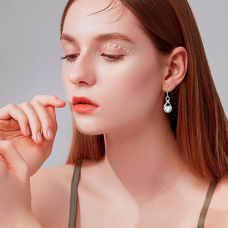 Infinity Dangle Earrings for Women 925 Sterling Silver Heart Love