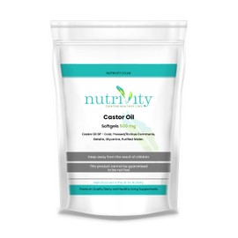 Castor Oil 500mg Soft Gels | Intestinal Help | Constipation Relief | Healthy Hair & Skin | Made in The UK to GMP Standards by Nutrivity (30)