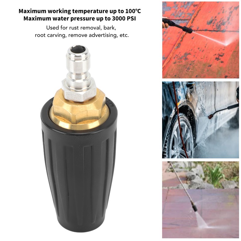 Pressure Washer Turbo Nozzle 1/4in Quick Connect Ceramic Core Copper