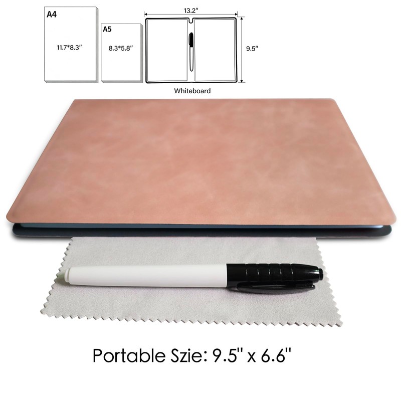 Portable Small Dry Erase Board Whiteboard Notebook Handheld, Reusable White