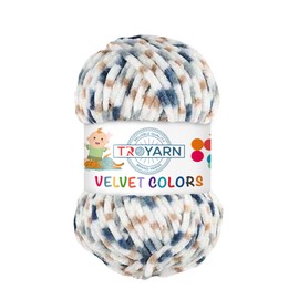 Troyarn Velvet Colors - Manta de felpilla para bebé, hilo Amigurumi para ganchillo y tejer, súper voluminoso, 100 g (131 yardas) (10223)