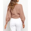 BTFBM Women Casual V Neck Long Sleeve Sweaters Cross Wrap