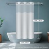Curoayood no Hook Waffle White Shower Curtain,Mesh Window Top with