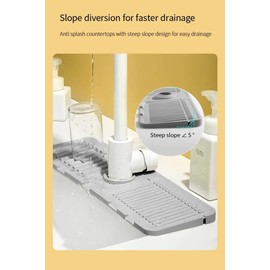 Faucet Mat for Kitchen Sink -Sink Protectors Kitchen Sink - Kitchen Sink Splash Guard - Non-Slip & Durable Faucet Mat - Prevents Water Damage - Easy to Clean & Quick Drying - Protects Countertops