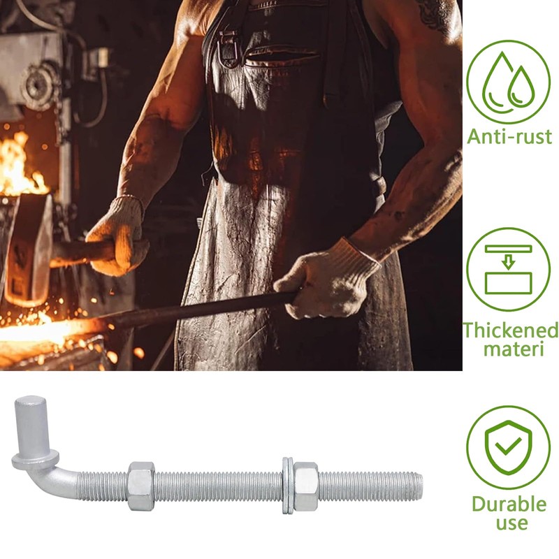 4Pcs 8inch J-Bolt Post Gate Hinge, Heavy Duty J-Bolt Gate