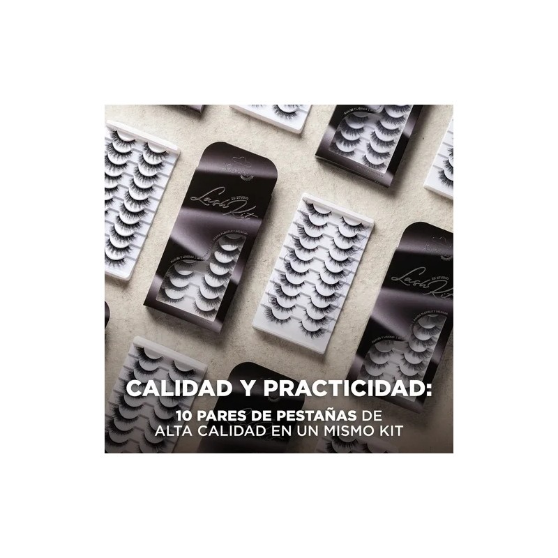 Jglashes - 3d Studio Lash Kit. Paquete Con 10 Pares