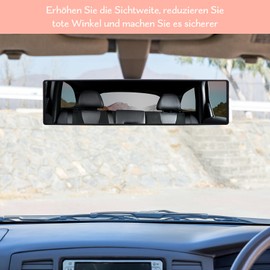 300 x 78mm Auto Rückspiegel, Universal Auto Panorama Rückspiegel zum Aufstecken, Blendschutz Auto Innenspiegel, gute Lösung für toten Winkel, für Autos, SUVs, LKWs
