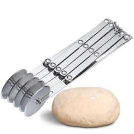 Westmark 5 Wheel Dough Cutter - Faster Preparing and Portioning of Dough, Fondant and More, Flexible Adjustable Strips from 1.2 to 12.2 cm - Stainless Steel