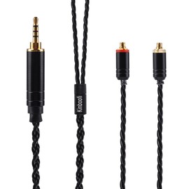 6 Core Balanced Silver Plated Replacement Cable, Black MMCX Detachable Earphone Cable Replacement Earphone Wire for Shure 846 535 215 315 425 MAGAOSI K5 LZA4 A5 (2.5mm Audio Jack, MMCX)……