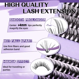 Lash Extension Kit for Beginners Eyelash Extension Kit Manga Lash Clusters Kit 280 PCS Individual Lashes Kit Volume 30D+40D Soft C Curl Eye Lash Extension Lash Kit(Manga-30D+40D-C-9-16MIX)