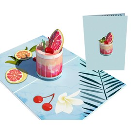 Sweetpopup® 3D Cocktail Glass Pop-Up Card - Perfect for Birthdays, Holidays, Vacations, Celebrations, or Recovery Wishes - Cocktail 023