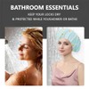 Satin Shower Cap, Pack of 2, Waterproof Elastic Shower Cap,