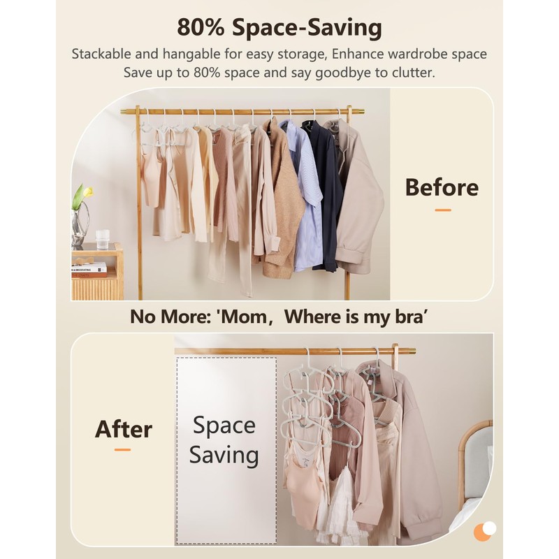 White Plastic Hangers 20 Pack for Dry Wet,No Slip Plastic