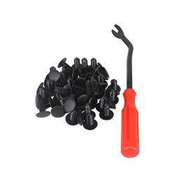 HKOO 50Pcs Golf Cart Tree Rivets Clips and One Plastic Fastener Remover Universal Fit Electric/Gas Yamaha Golf Cart X-Mas Club Car EZGO TXT RXV Tree Rivets Clips Replace# 1010434