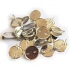 HAND ® 50 Pcs Round Backing/Silver Plate with Badge Pins/Name