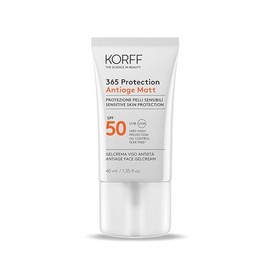 Korff 365 Protection Antiage Matt SPF50+, Anti-Aging-Gel für das Gesicht, für empfindliche Haut, hoher Schutz, wasserfest, 40 ml