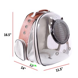 Expandable Cat Carrier Backpack, Backpack for Cats Kitten Small Puppy, Airline Approved Cat Bubble Backpack, Space Capsule Astronaut Carrier (Brown, Front Extension)