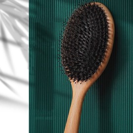 SAFIGLE Massage Comb Hair Brush Beech Handle Practical Scalp for Thick and Curly Hair Reduces Breakage Shine and Volume