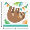 Creative Converting Sloth Party Beverage Napkins, 16 ct, Multicolor, 5"