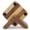 Ajuny Wooden Square Drink Coasters with Holder Set of 4