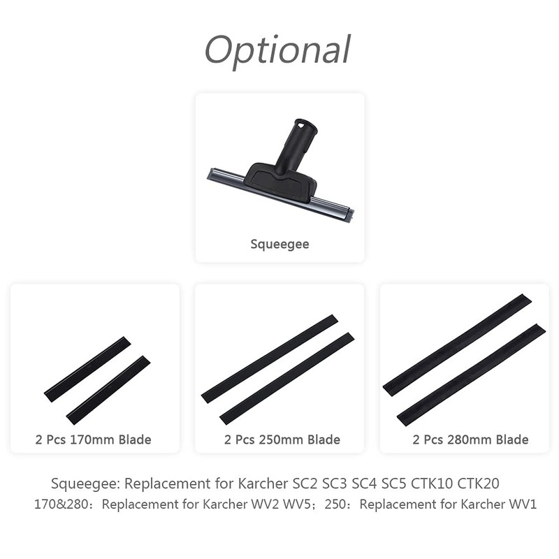 Replacement Window Cleaning Blades for Window Vac 2 Pcs 250mm
