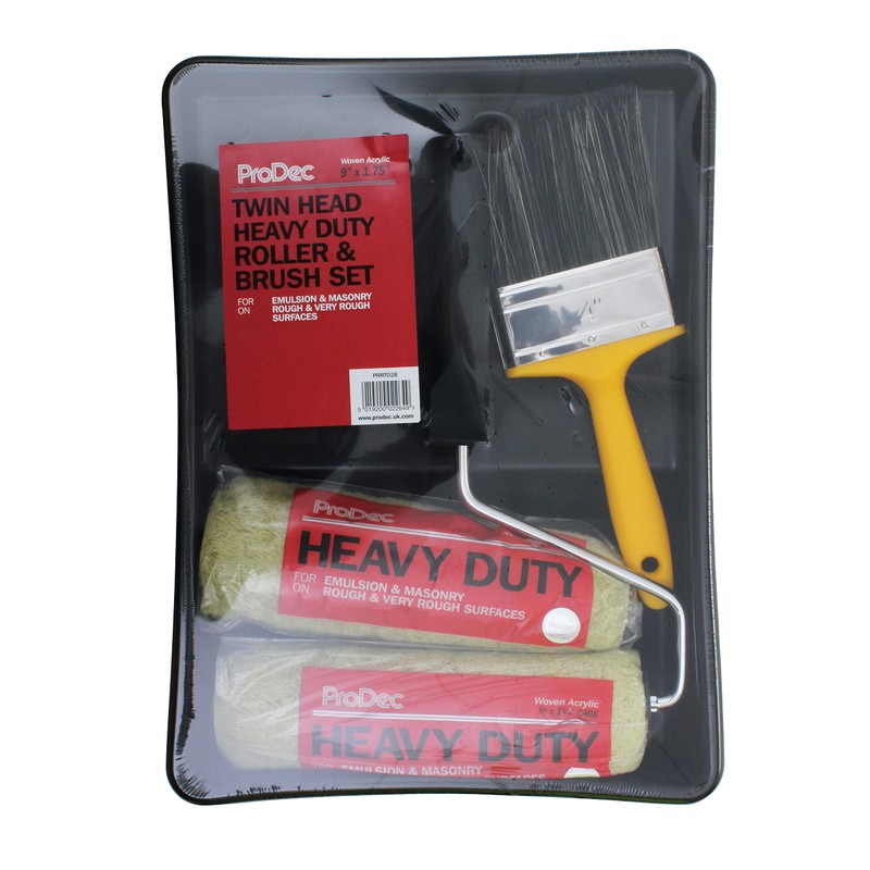 ProDec PRRT028 5 piece Twin Masonry Paint Roller, Frame, 4"