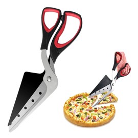 LNGJIN Pizza Scissors,10.6 Inch Stainless Steel Pizza Scissors,Non-Stick Pizza Scissor,Multifunctional Kitchen Scissors,Pizza Cutter with Shovel,Detachable Blade and Ergonomic Grip