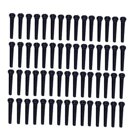 Vaguelly 100pcs Guitar Bridge Black String Pegs for Acoustic Guitar Easy to Use Bridge Pin Extractor Replacement String Accessories
