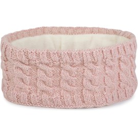 styleBREAKER Women Knit Headband with Plait Pattern and Sequins, Fleece Lining, Hairband, Headband, Women 04026028, Color:Rose
