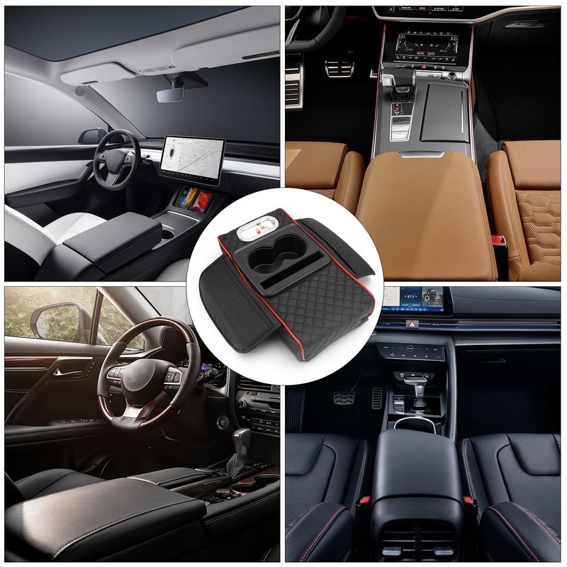 Universal Car Armrest Box, PU Leather Centre Console Pad with