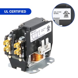 Carrier HVAC Motor Contactor, 24VAC 30 Amp Coil Single Pole / 1 Pole Furnace Replacement Relays, Air Conditioner, Heat Pump, Refrigeration Systems