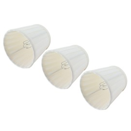 Lamp Shades, 3Pcs Small Lamp Shade Clip on Lamp Shade White Fabric Lampshade Chandelier Shades Modern Pleated Lamp Shade Set