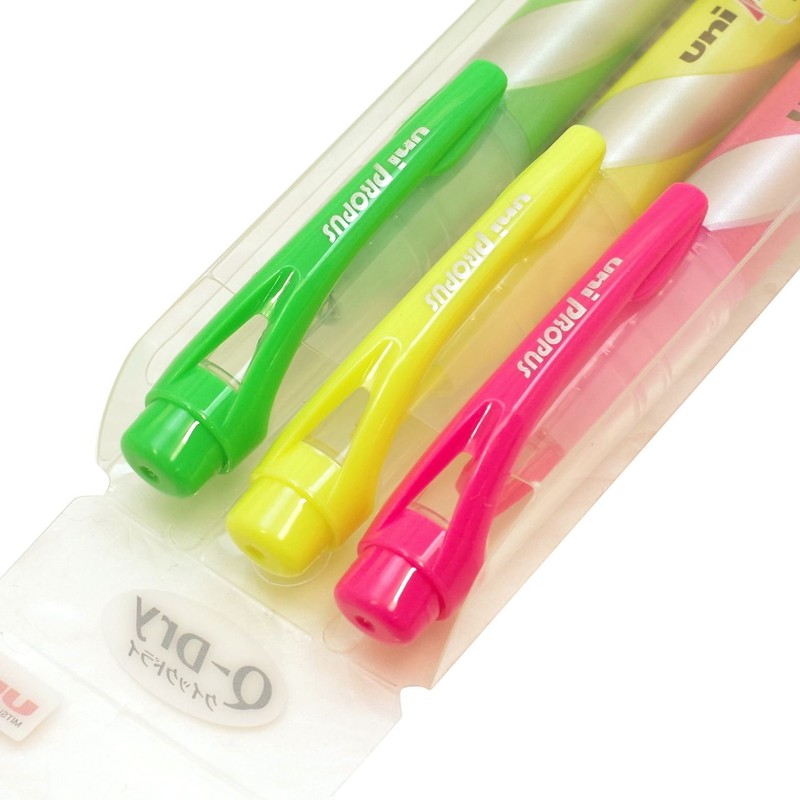 Mitsubishi Pencil PUS138T3C Highlighter, Propus Window, Quick Dry, 3 Colors