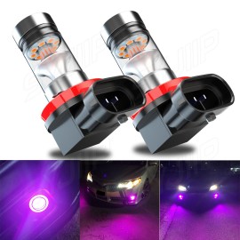 CHUSYYRAY 2x Pink& Purple H11/H8 LED Fog Driving Lights DRL Bulbs For Car Auto
