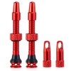 2PCS Bike Tubeless Presta Valve Stem, Red, Integrated Core Removal